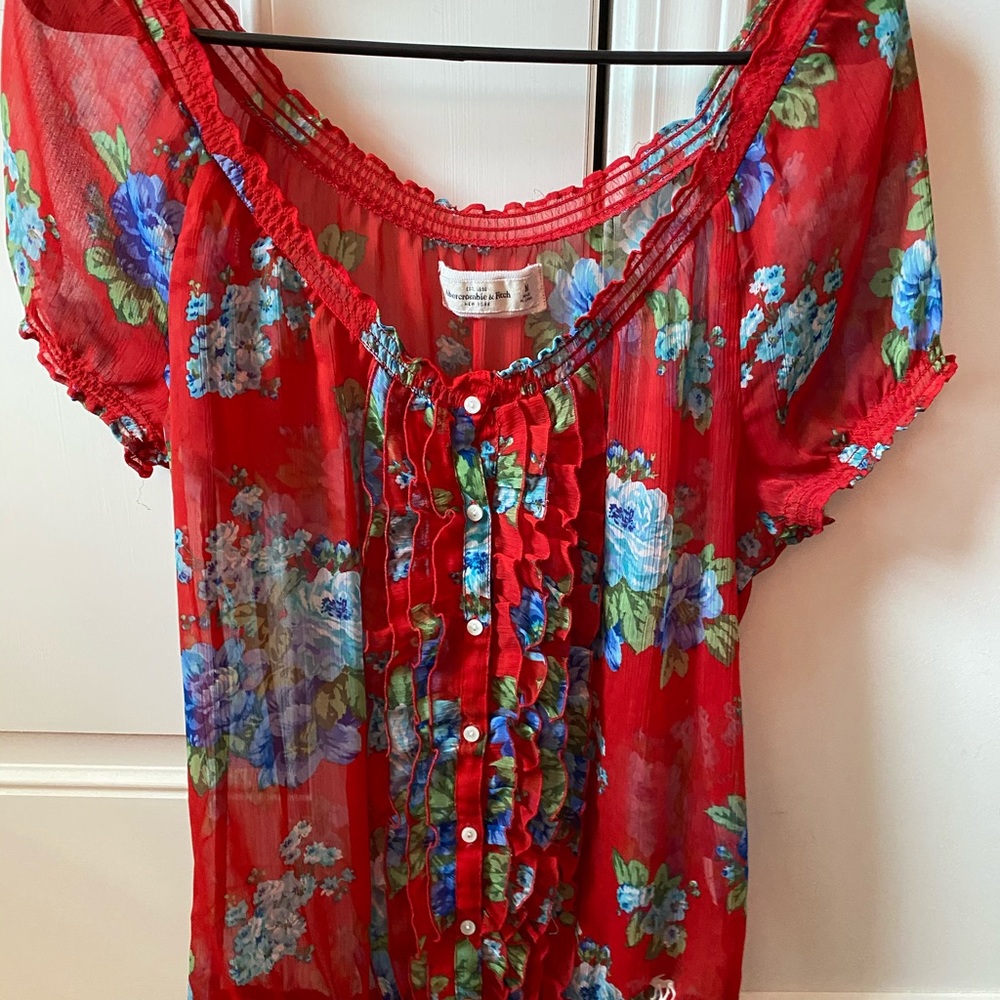 Abercrombie and Fitch sheer floral top
